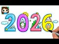 How To Draw 2026 New Year Art
