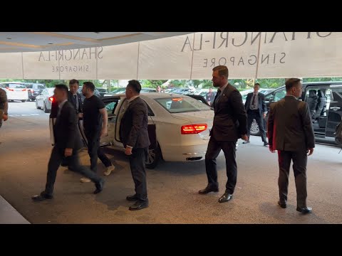 Ukraine's President Zelensky and entourage arrive at Singapore's Shangri-La hotel | AFP