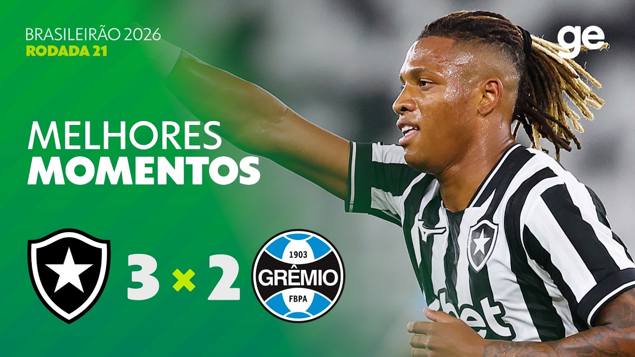 VÍDEO | Gols e melhores momentos de Botafogo 3×2 Grêmio pela 21ª rodada do Brasileirão