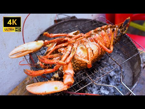 🇲🇦Delicious Street Food in Morocco | Huge Lobster BBQ with butter sauce
