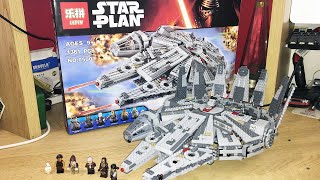 Fake Lego Stop Motion Build : Lepin Millenium Falcon ( 1381 pieces ) + Full Review.