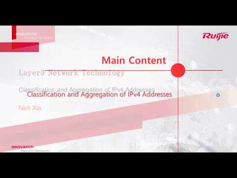 Ruijie RCNA 2020 Course - 10 Classification and Aggregation of IPv4 Addresses