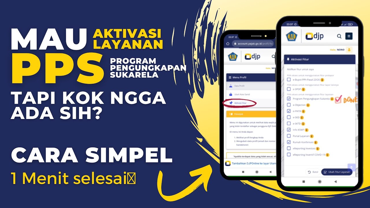 Aktivasi Menu/Fitur Layanan PPS (Program Pengungkapan Sukarela) pada DJP Online || Pajak