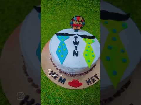 Twins Birthday Cake 👍🏻#by Nirvi's Delicious Cakes 🎂😍