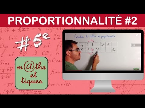 Complete a proportionality table - Fifth grade