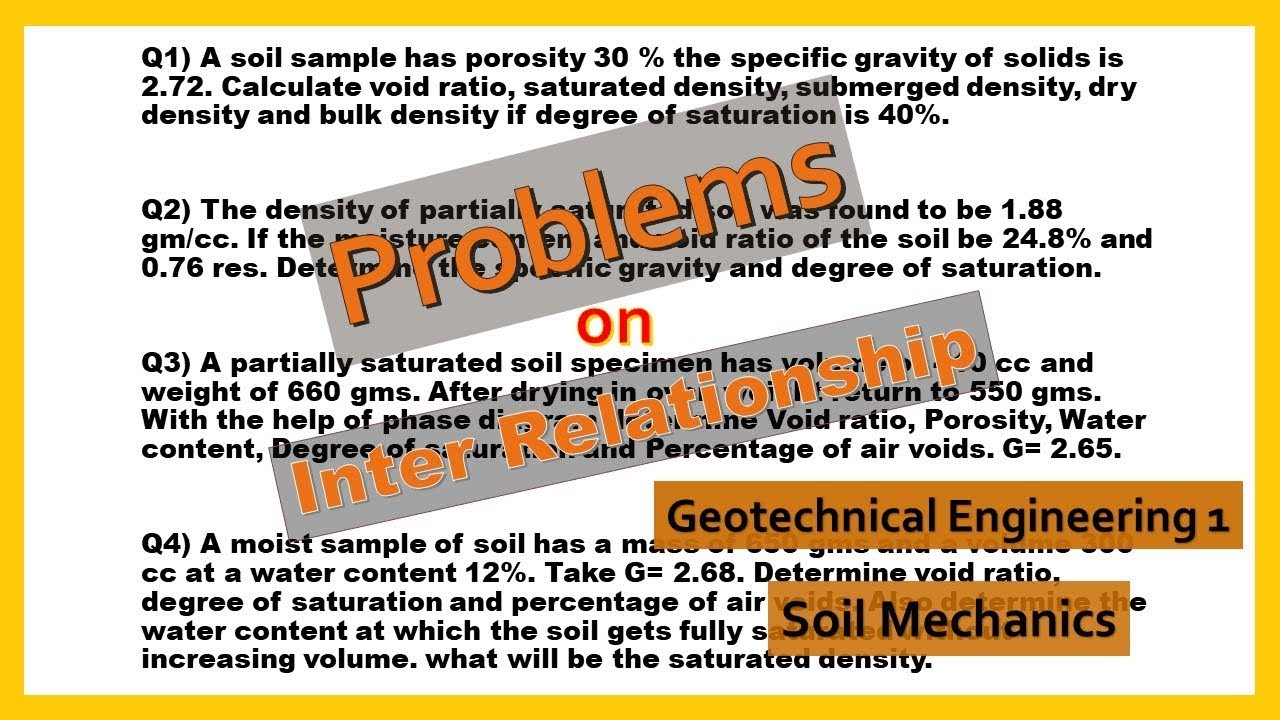 Problems on Inter Relationship Geotechnical Engineering 1