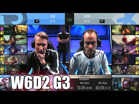 Origen vs H2K Gaming | Week 6 Day 2 S6 EU LCS Spring 2016 | OG vs H2K G2 W6D2