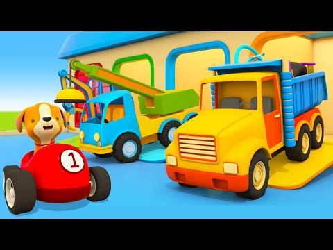 Helper Cars cartoons full episodes & Playground for puppy. Street vehicles & Car cartoons.