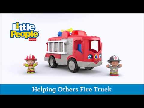 Smyths Toys - Fisher-Price Little People Helping Others Fire Truck