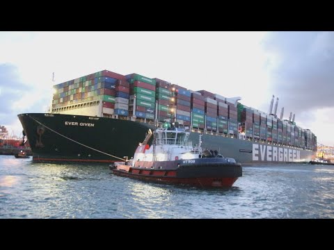 Thursday, July 29,2021: Arrival container ship Ever Given in Port of Rotterdam