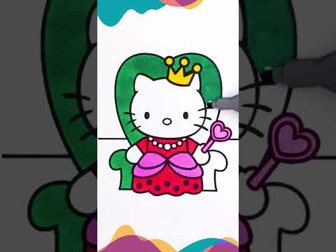 Coloriage de HELLO KITTY la REINE 👸 Abonnez-vous et likez pour plus de vidéos, c'est gratuit 🤗
