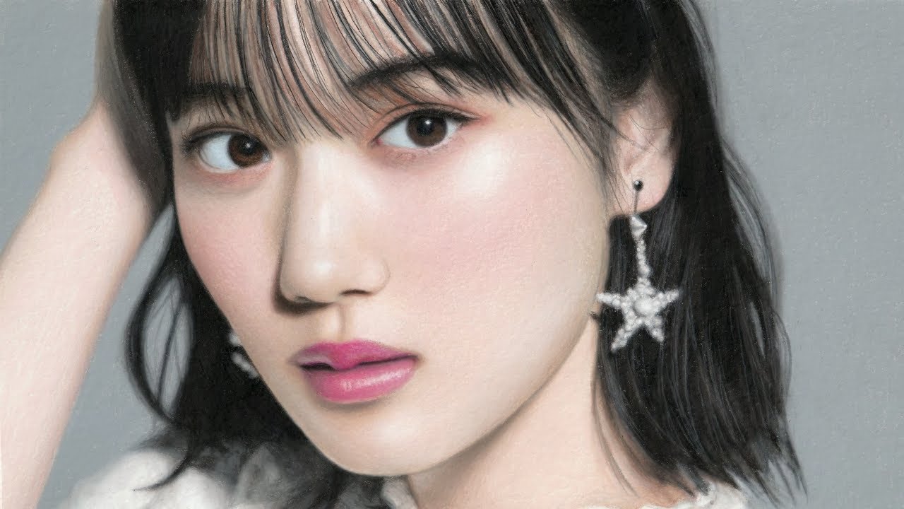 乃木坂46 山下美月  色鉛筆画  作画過程 / Colored Pencils Drawing