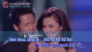HD Karaoke Song Ca Nơi Tình Yêu Bắt Đầu( Bằng Kiều & Lam Anh )
