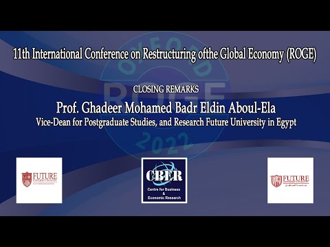 Prof Ghadeer Mohamed Badr Eldin Aboul Ela, CLOSING REMARKS