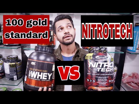 On 100 gold standard vs muscle tech nitrotech hindi muscle c...