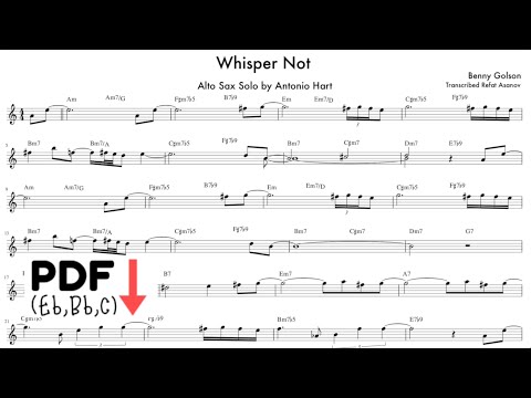 Antonio Hart Whisper Not Alto Sax Transcription