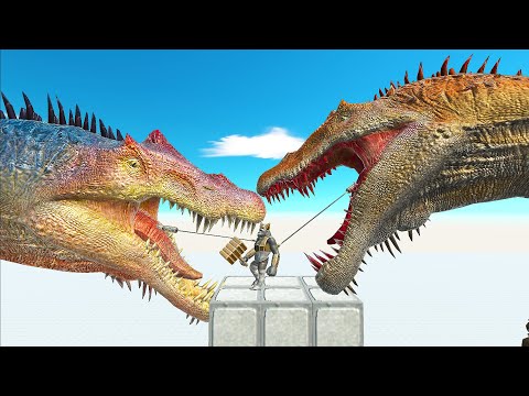 GIANTS SPINOSAURS WITH HARPOONS ATTACK UNITS | ANIMAL REVOLT BATTLE SIMULATOR