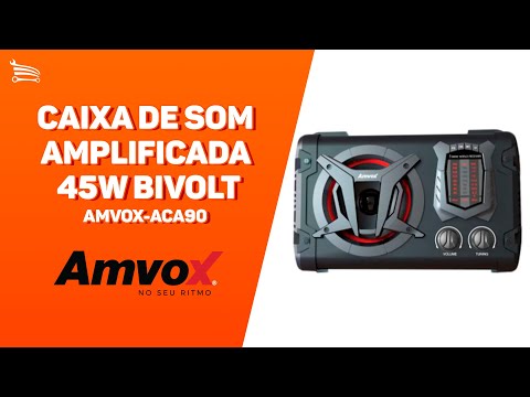Caixa de Som Amplificada 45W Bivolt com Karaokê, Bluetooth e Rádio FM/AM/SW AMVOX-ACA90 - Video