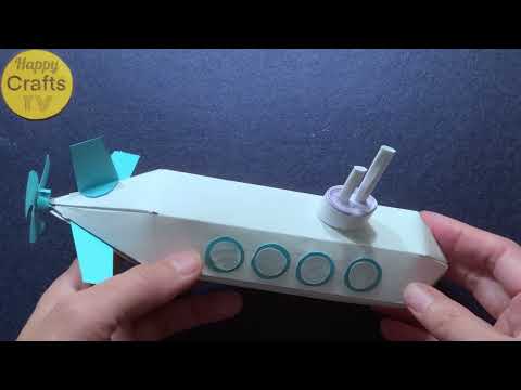 DIY 3D PAPER SUBMARINE I SIMPLE PAPER CRAFT TUTORIAL I DIY SCHOOL PROJECT