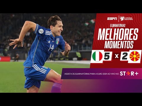 Gols e lances de Itália x Macedônia do Norte