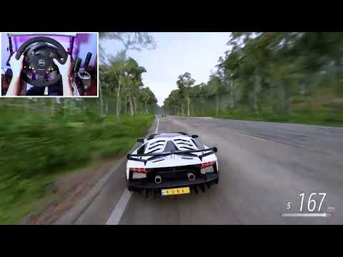 Stealing Lambo Aventador SVJ - Police Chase   Forza Horizon 5 Steering Wheel - Shifter Gameplay 4K