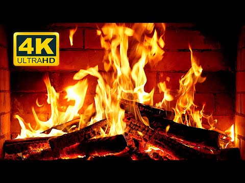 🔥 Cozy Fireplace 4K (12 HOURS). Fireplace with Crackling Fire Sounds. Crackling Fireplace 4K