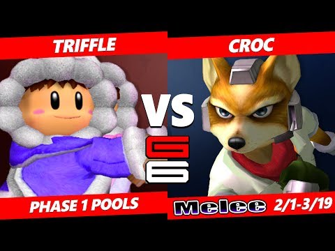 Genesis 6 SSBM - Triffle (Ice Climbers) VS Croc (Fox) Smash Melee Pools