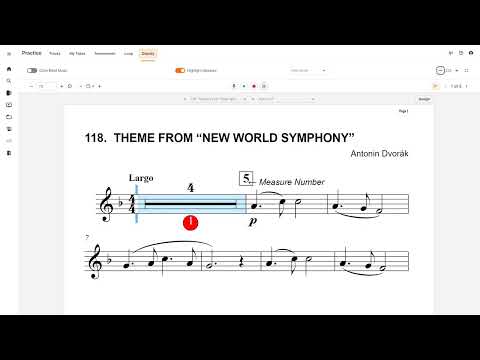 French Horn Play Along - #118 Theme from  "New World Symphony"