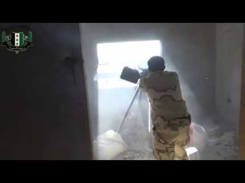 استهداف  قوات النظام برشاش دوشكا من قبل لواء توحيد كتائب حوران في خربة غزالة في محافظة درعا