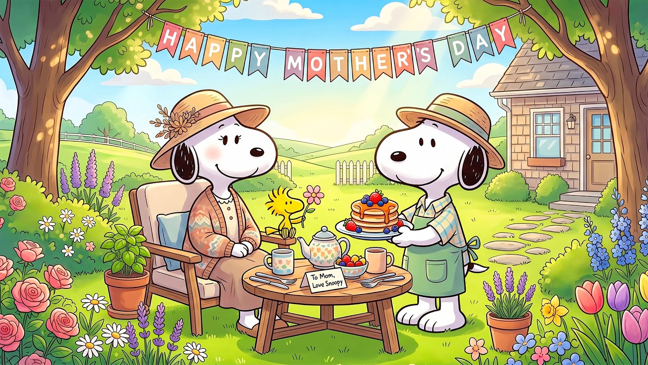 Snoopy’s Peaceful Mother's Day Garden Retreat 💌🌷 Soft Jazz & Cozy Vibes for Inner Peace 🎶