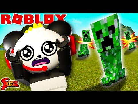 ESCAPE MINECRAFT CREEPER IN ROBLOX! Roblox Creeper Chaos Let's Play with Combo Panda