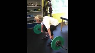 preview picture of video 'Upland Boot Camp - 70 year old deadlifting 70lbs'