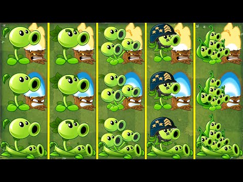 Mega Gatling Pea & All Peashooter Evolution NOOB - PRO - HACKER - PvZ 2 Discovery