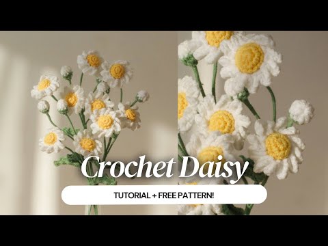 🌸 Crochet Daisy Flower Step-by-Step | Beginner-Friendly Tutorial
