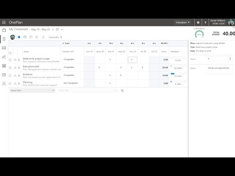 OnePlan Timesheet Overview