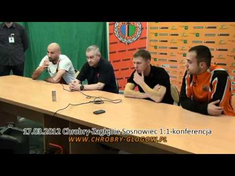 17.03.2012 Chrobry Głogów - Zagłębie Sosnowiec konferencja prasowa
