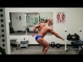 Cold Posing Practice with a Bodybuilder in a Mask - Bodybuilding Contest Preparation