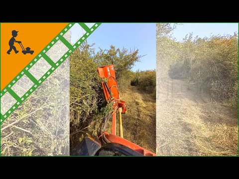 Side Flail mower with arm for tractor - light series GeoTech Pro AMF145 - Customer's operating video