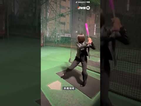 Pretty girl hits the ball with a handsome swing, but the ball bounces back and hits the head #Shorts
