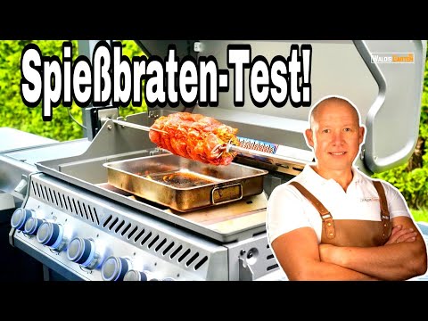 Spit roast on a gas grill – How to make it juicy and crispy! (First attempt with Napoleon)