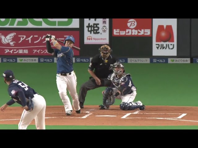 【1回裏】ファイターズ・近藤 フェンス直撃となる先制の2点タイムリー2ベースヒット!! 2020/10/15 F-L