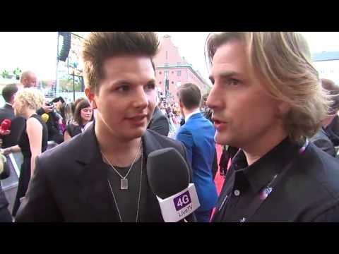 EXCLUSIVE - Martin Rolinski as the only reporter on the red carpet at the opening of Eurovsion