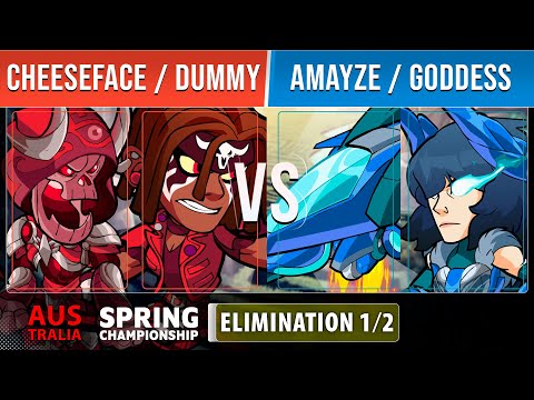Cheeseface & Dummy VS Amayze & Goddess - Elimination 1/2 - AUS - Brawlhalla Spring Championship 2022