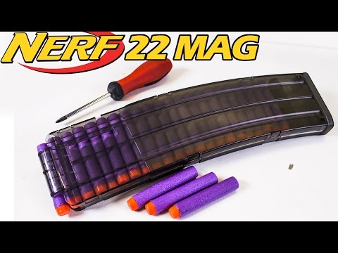 SHOOTING 504 NERF DARTS - 22 Round Worker Mag Review and Firing Demo