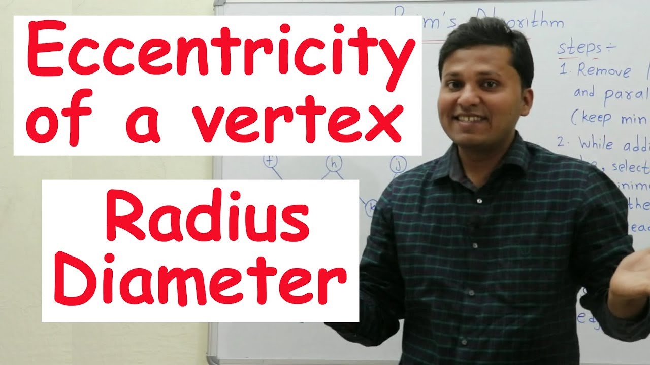 Eccentricity of a vertex , Radius and Diameter of a Graph with example | Graph Theory #15