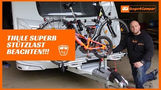 Deichselfahrradträger Thule Suberb am Wohnwagen - Erfahrungsbericht | STÜTZLAST BEACHTEN [E BIKE]