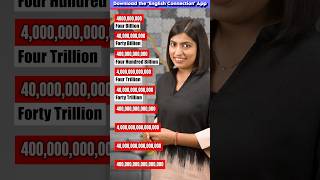 Million Billion Trillion and Quadrillion 😱, Spoken English Words, English Connection #shorts