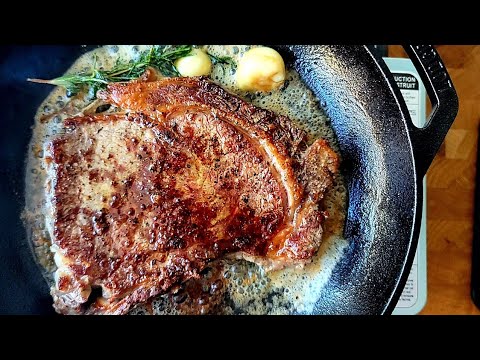 Cooking steak in a pan to well-done Simply Mam Cooks