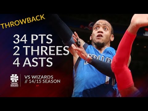 Monta Ellis 34 pts 2 threes 4 asts vs Wizards 14/15 season