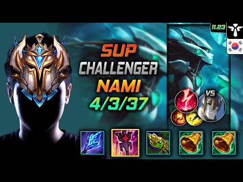 Challenger Nami Support vs Galio - 챌린저 서폿 나미 제국 감전 - LOL KR 11.23